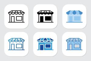 store icons with various design styles vector