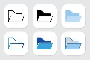 folder icons with various design styles vector