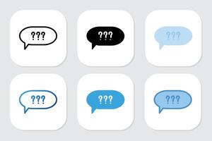 question icons with various design styles vector