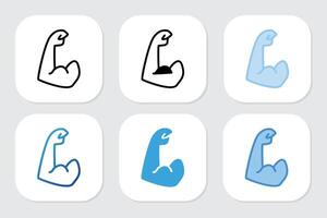 arm icons with various design styles vector