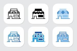 shop icons with various design styles vector