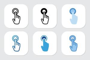 click icons with various design styles vector