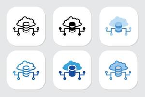 cloud icons with various design styles vector