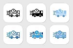 fast delivery icons with various design styles vector