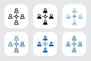 teamwork icons with various design styles vector