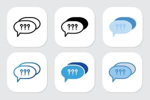 answer icons with various design styles vector