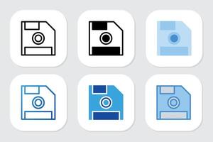 save icons with various design styles vector
