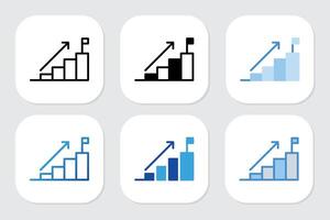 goal icons with various design styles vector