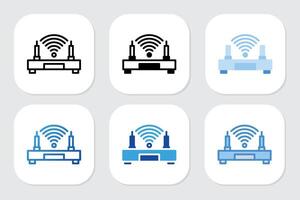 router icons with various design styles vector