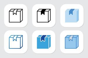 box icons with various design styles vector