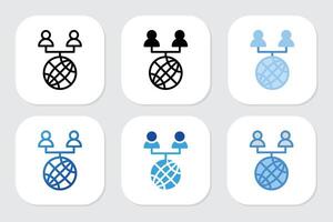 network icons with various design styles vector