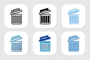 delete icons with various design styles vector
