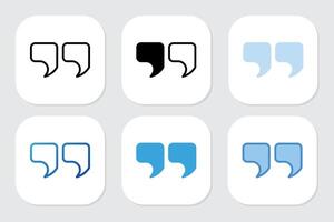 Quote icons with various design styles vector