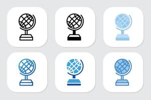 globe icons with various design style vector