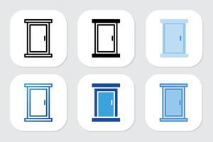 Door icons with various design styles vector
