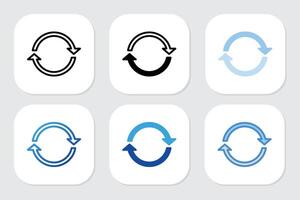 Refresh icons with various design styles vector