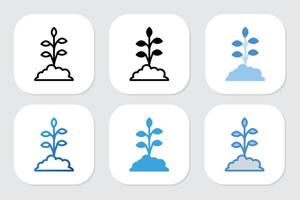 plant icons with various design style vector