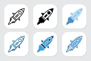 Space icons with various design styles vector