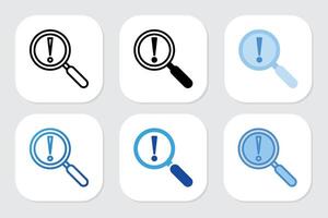 Problem icons with various design styles vector