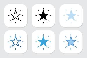 Stars icons with various design styles vector
