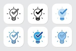 Solution icons with various design styles vector