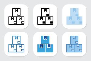 Stock icons with various design styles vector