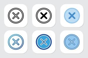 Cancel icons with various design styles vector