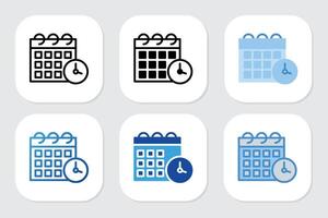Schedule icons with various design styles vector