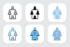 meeting icons with various design styles vector