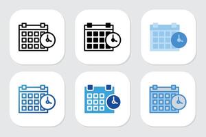 date icons with various design style vector