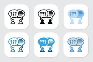Interview icons with various design styles vector