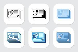 report icons with various design styles vector