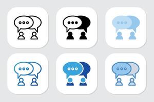 talk icons with various design styles vector
