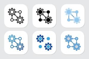 Machine icons with various design styles vector