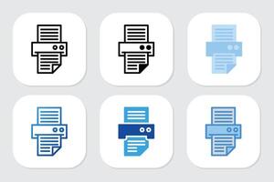 print icons with various design styles vector