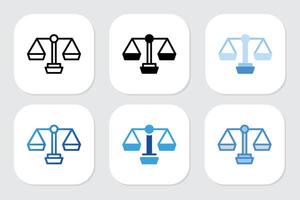 law icons with various design styles vector