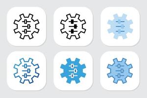 Control icons with various design styles vector