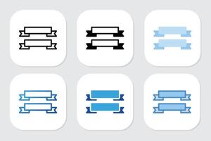 Ribbon icons with various design styles vector