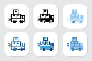Shipping icons with various design styles vector