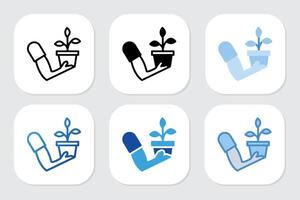 Environment icons with various design styles vector