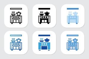 Cooking icons with various design styles vector
