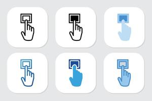Finger icons with various design styles vector