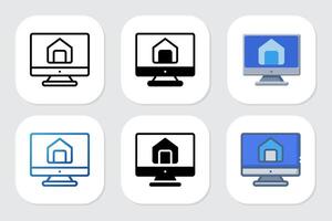 home icon with various design style vector
