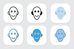 Head icons with various design styles vector