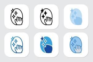 Cleaning icons with various design styles vector