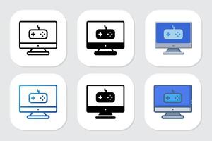 games icons with various design styles vector