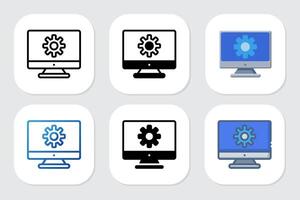 gears icons with various design styles vector