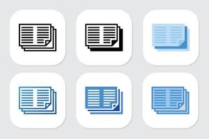 Documents icon with various design styles vector