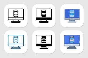 database icon with various design vector