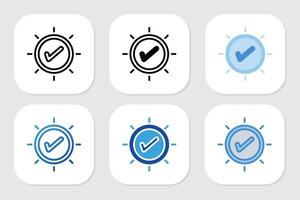 Done icons with various design styles vector